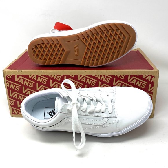 VANS PLATFORM Old Skool Stacked Leather Sneakers White Women’s Size VN0A4U15OER - Picture 8 of 12